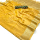 Shop Yellow Zari Tissue Silk Sarees Online - STORI