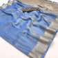 Shop Blue Zari Tissue Silk Sarees Online - STORI