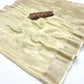 Shop Cream Zari Tissue Silk Sarees Online - STORI