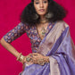 Shop Purple Zari Tissue Silk Sarees Online - STORI