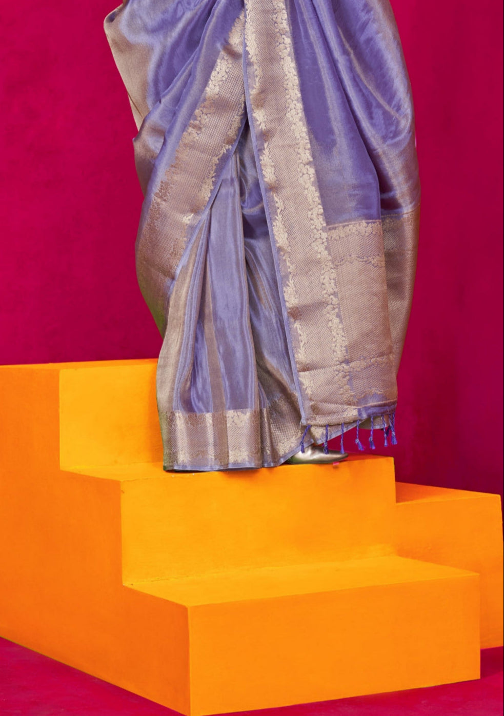 Shop Purple Zari Tissue Silk Sarees Online - STORI