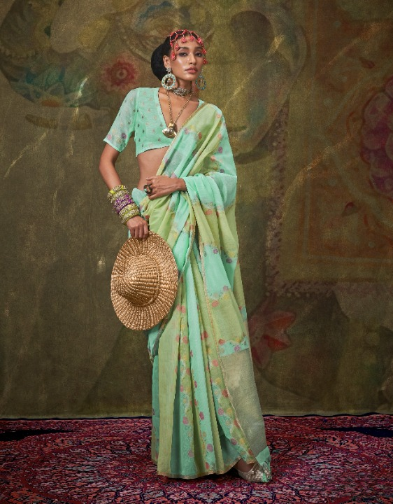 Shop Green Banarasi Saree Online-STORI