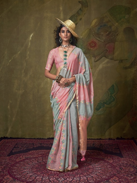 Shop Pink Banarasi Saree Online-STORI