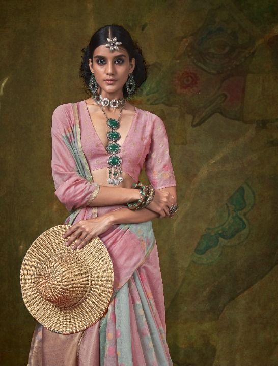 Shop Pink Banarasi Saree Online-STORI