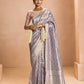 Shop Grey Banarasi Silk Sarees Online - STORI