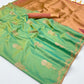Green Satin Silk Sarees Online-STORI