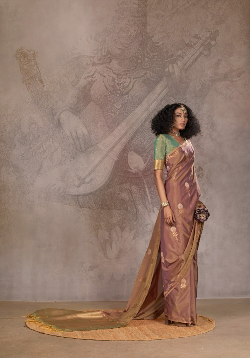 Mauve Ice Satin Silk Sarees Online-STORI
