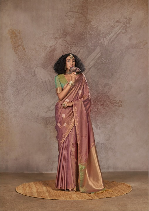 Mauve Ice Satin Silk Sarees Online-STORI