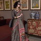 Black Patola Printed Satin Crepe Silk Saree