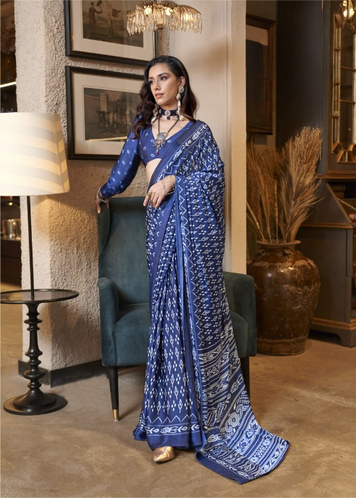 Buy Blue Soft Silk Sarees Online-Story