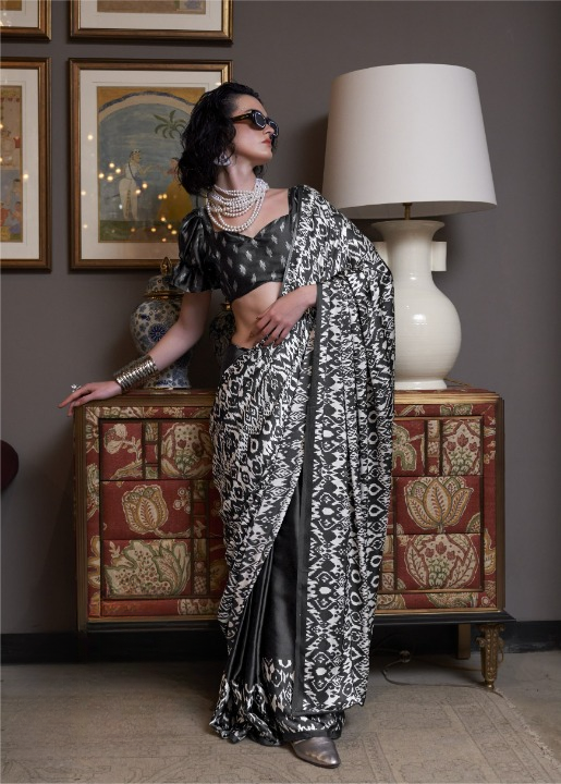 Buy Black Soft Silk Sarees Online-Story