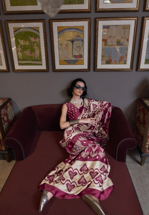 Buy Maroon Soft Silk Sarees Online-Story