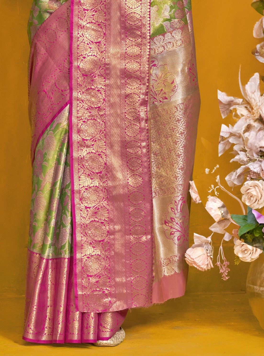 Shop Green Silk Saree In Online- STORI