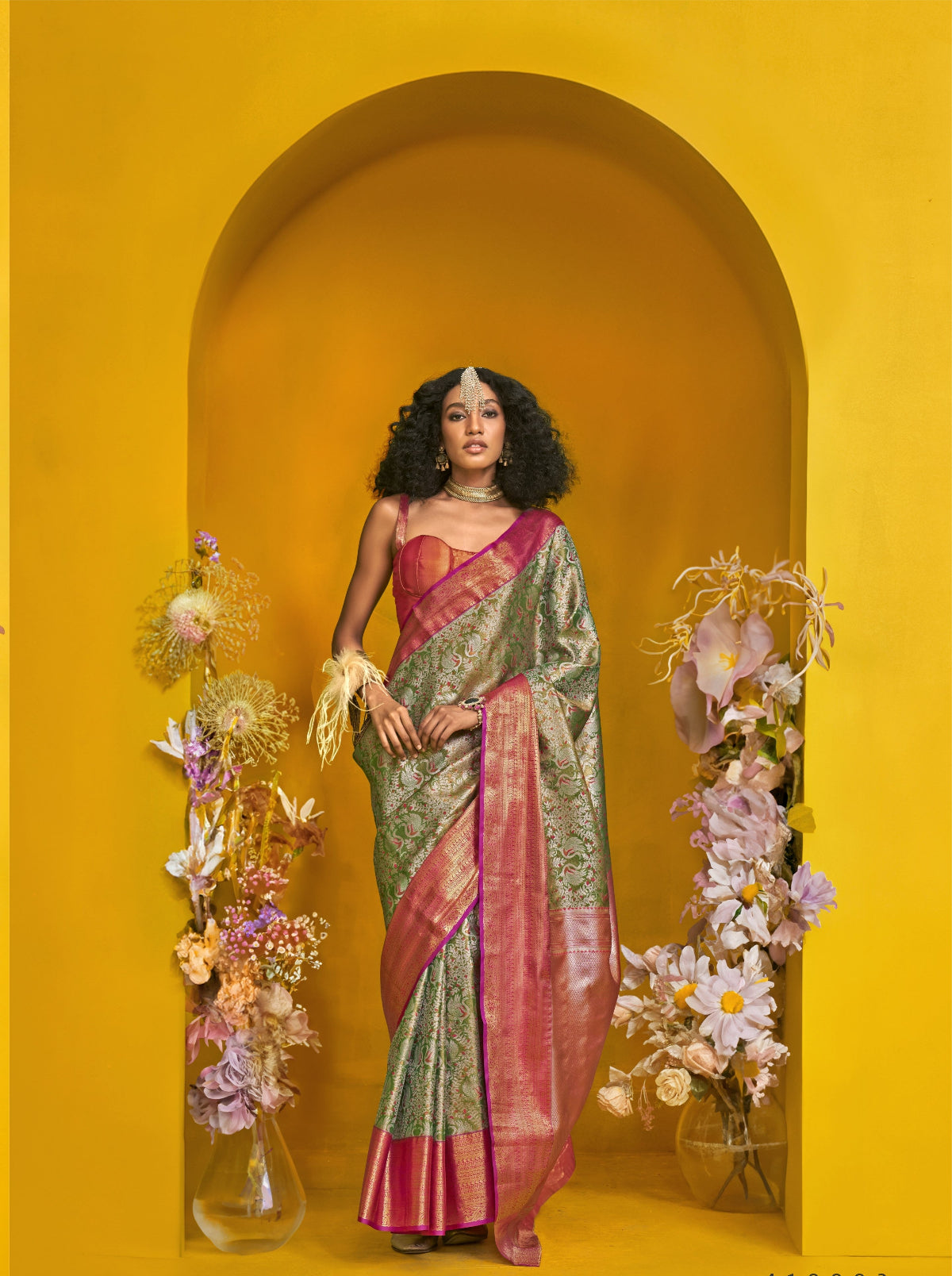 Buy Green Silk Saree Online-STORI