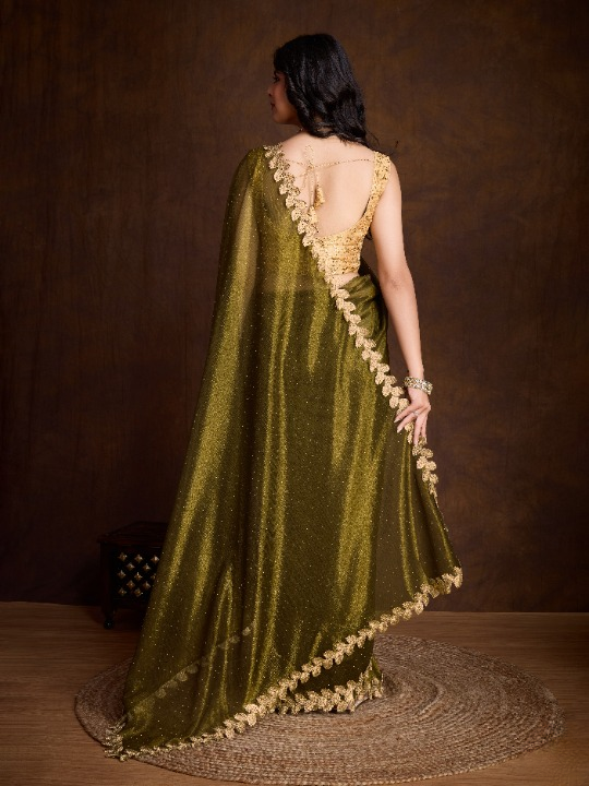 Buy Green Partywear Sarees Online at STORI