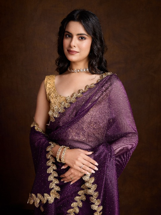 Buy Purple Partywear Sarees Online at STORI