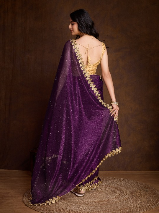 Buy Purple Partywear Sarees Online at STORI