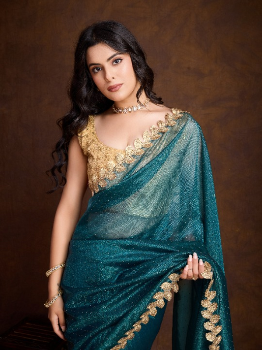 Buy Blue Partywear Sarees Online at STORI