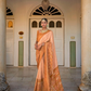 Shop Peach Patola Silk Saree Online-STORI
