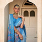Shop Blue Patola Silk Saree Online-STORI