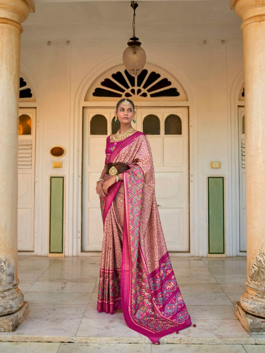 Shop Puple Patola Silk Saree Online-STORI