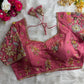 Pastel Shades Soft Silk Blouse With Hand Embroidery