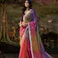 Multicolor Tissue Silk Saree With Embroidered Designer Blouse - Limited Edition