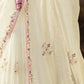 Ivory White Tissue Silk Saree With Embroidered Designer Blouse