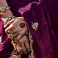 Deep Wine Tissue Silk Saree With Embroidered Designer Blouse