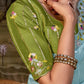 Sky Blue Tissue Silk Saree With Embroidered Designer Blouse