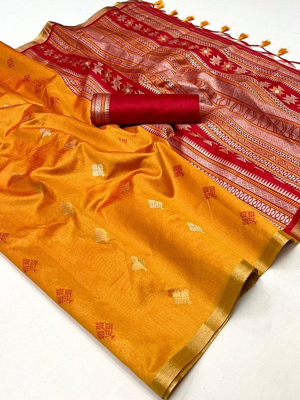 Yellow & Red Patola Silk Saree