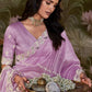 Light Purple Tissue Silk Saree With Embroidered Designer Blouse