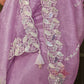 Light Purple Tissue Silk Saree With Embroidered Designer Blouse