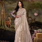Pastel Mauve Tissue Silk Saree With Embroidered Designer Blouse