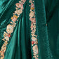 Forest Green Tissue Silk Saree With Embroidered Designer Blouse