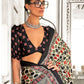Tessellate Ajrakh Printed Satin Crepe Saree