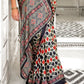 Tessellate Ajrakh Printed Satin Crepe Saree