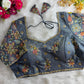 Pastel Shades Soft Silk Blouse With Hand Embroidery