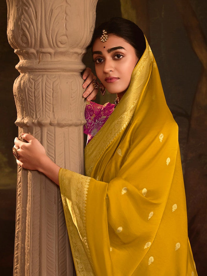 STORI Turmeric Yellow Silk Saree