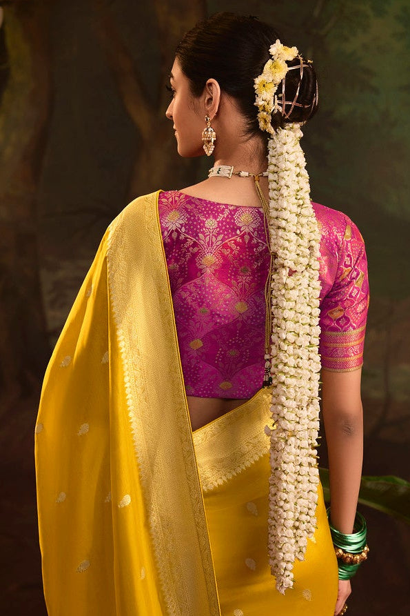 STORI Turmeric Yellow Silk Saree