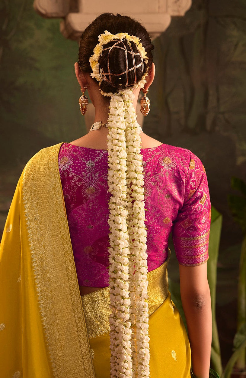 STORI Turmeric Yellow Silk Saree