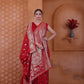 Bridal Red Zari Woven Silk Saree