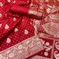 Bridal Red Zari Woven Silk Saree
