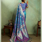 Greyish Blue Dual Shade Woven Silk Saree