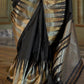 STORI Black Temple Border Soft Silk Saree