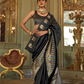 STORI Black Temple Border Soft Silk Saree