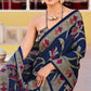 Blue Lotus Printed Georgette Crepe Silk Saree