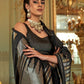 STORI Black Temple Border Soft Silk Saree