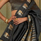 STORI Black Temple Border Soft Silk Saree