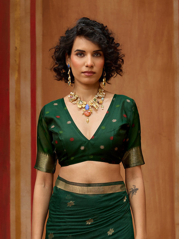 STORI Green Soft Mul Cotton Saree